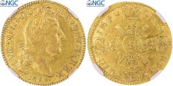 Ancient Coins - Coin, France, Louis XIV, Louis d'or au 4 L, 1696, Reims, TOP POP, NGC, AU53