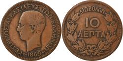World Coins - Coin, Greece, George I, 10 Lepta, 1869, Strassburg, , Copper, KM:43