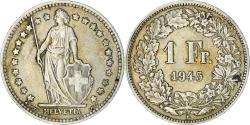 World Coins - Coin, Switzerland, Franc, 1945, Bern, , Silver, KM:24