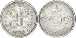 World Coins - Coin, Finland, 5 Pennia, 1988, , Aluminum, KM:45a