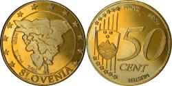 World Coins - Slovenia, Fantasy euro patterns, 50 Euro Cent, 2004, Proof, , Brass