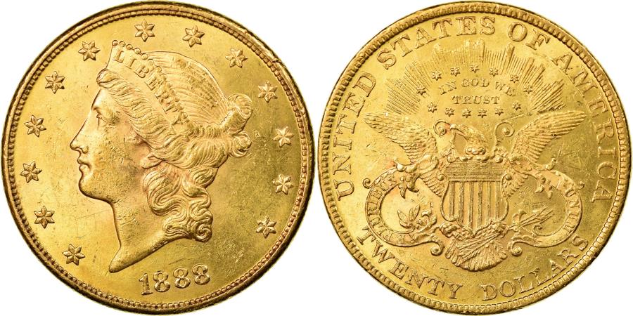 oin, United States, Liberty Head, $20, 1888, Philadelphie, | Gold Coins