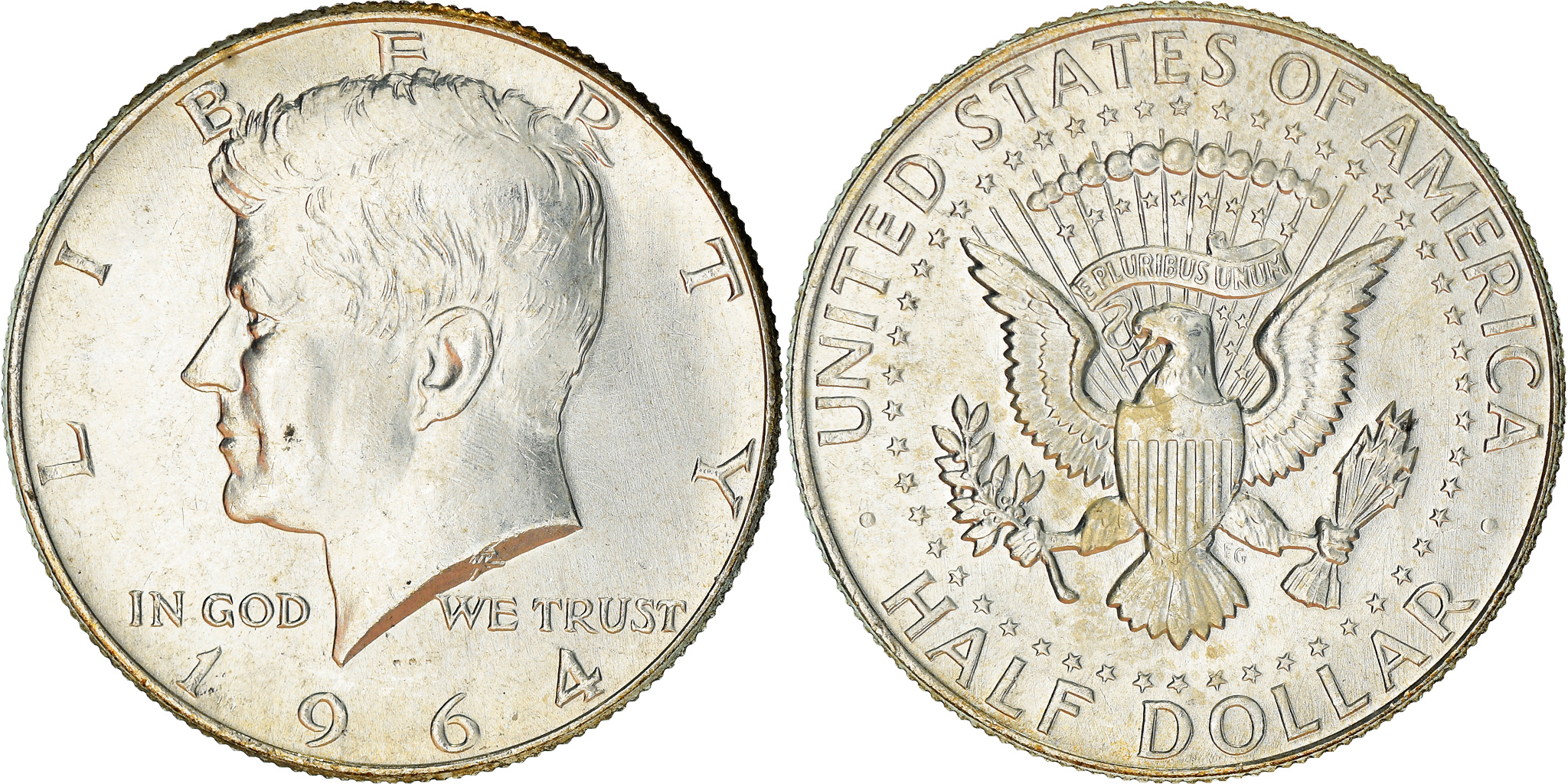 Coin, United States, Kennedy Half Dollar, Half Dollar, 1964, U.S. Mint