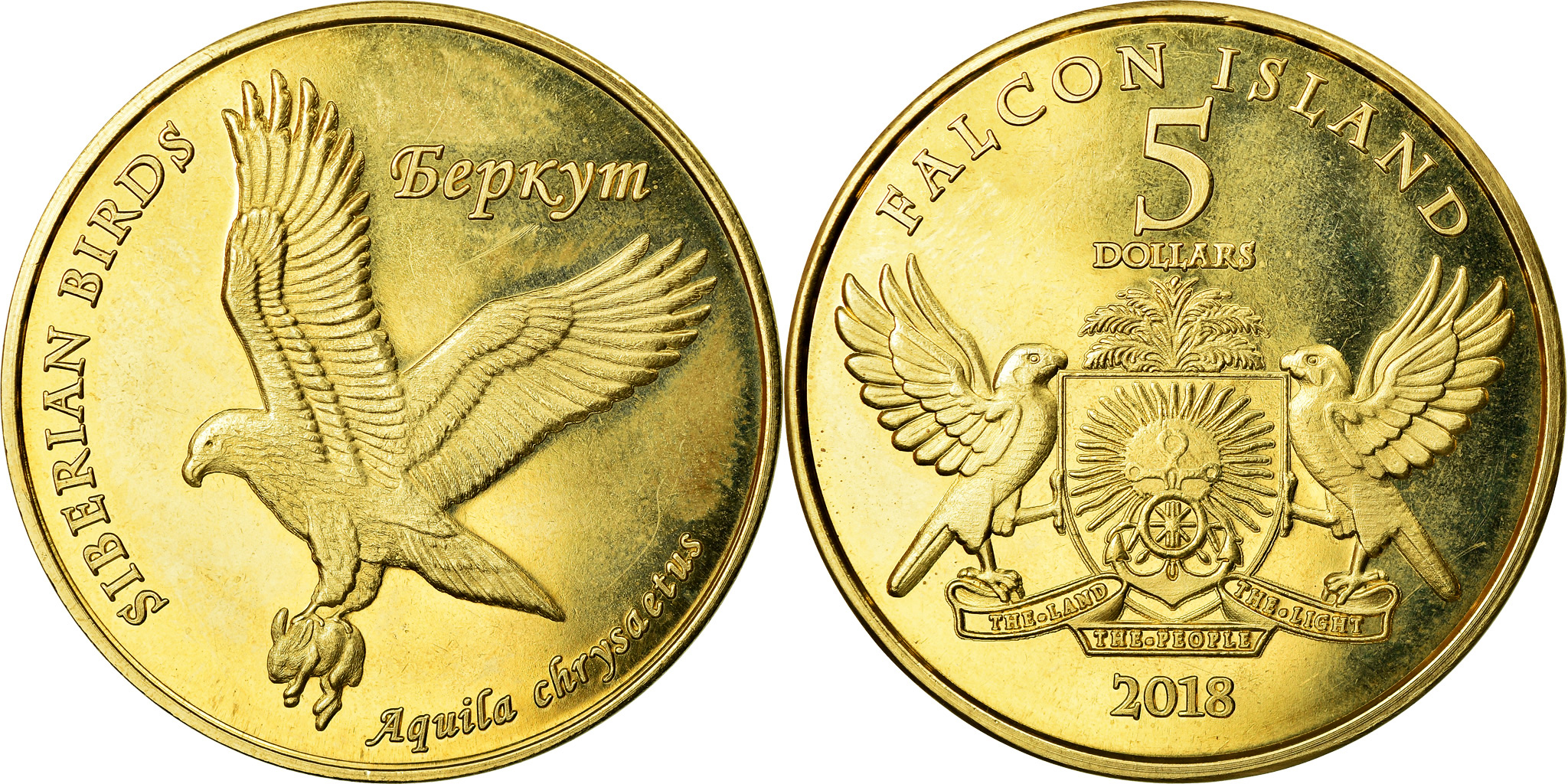 Coin, Australia, 5 Dollars, 2018, Falcon Islands - Aigle royal