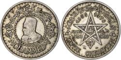 World Coins - Morocco, Mohammed V, 500 Francs, 1956, Paris, Silver, , KM:54