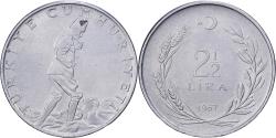 World Coins - Turkey, 2-1/2 Lira, 1967, Istanbul, Stainless Steel, , KM:893.2