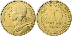 World Coins - France, 10 Centimes, Marianne, 1973, Paris, FDC, Aluminum-Bronze,