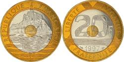 World Coins - Coin, France, Mont Saint Michel, 20 Francs, 1997, Paris,