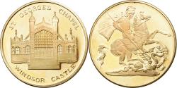 World Coins - United Kingdom, Medal, Saint Georges Chapel, Windsor Castle, Copper Gilt,