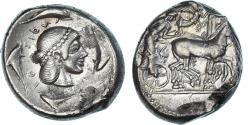 Ancient Coins - Coin, Sicily, Hieron I, Tetradrachm, ca. 475-470 BC, Syracuse,