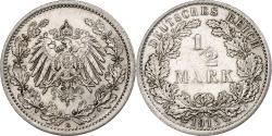 World Coins - GERMANY - EMPIRE, 1/2 Mark, 1915, Berlin, Silver, , KM:17