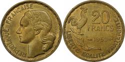 World Coins - France, 20 Francs, Guiraud, 1950, Paris, 3 faucilles, Cupro-Aluminium,