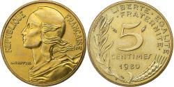 World Coins - France, 5 Centimes, Marianne, 1980, Paris, Aluminum-Bronze,