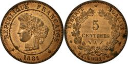 World Coins - Coin, France, Cérès, 5 Centimes, 1881, Paris, , Bronze, KM:821.1