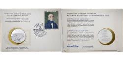 World Coins - Monaco, Medal + stamp, International Society of Postmasters, 1978, Silver