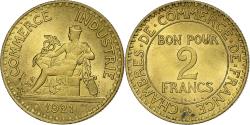 World Coins - France, 2 Francs, Chambre de commerce, 1921, Paris, Cupro-Aluminium,