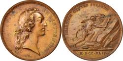 World Coins - France, Medal, Louis XV, Politics, Society, War, 1744, , Bronze