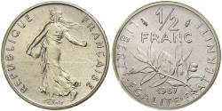 World Coins - France, 1/2 Franc, Semeuse, 1987, Paris, FDC, Nickel, , Gadoury:429