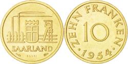 World Coins - Coin, SAARLAND, 10 Franken, 1954, Paris, , Aluminum-Bronze, KM:E1