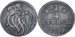 World Coins - Coin, German States, WIED-RUNKEL, Johann Ludwig Adolph, 1/4 Stüber, 1758