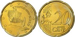 World Coins - Cyprus, 20 Euro Cent, 2008, Brass, , KM:82