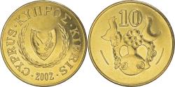 World Coins - Coin, Cyprus, 10 Cents, 2002, , Nickel-brass, KM:56.3
