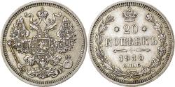World Coins - Coin, Russia, Nicholas II, 20 Kopeks, 1910, Saint-Petersburg, , Silver