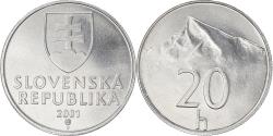 World Coins - Coin, Slovakia, 20 Halierov, 2001, Kremnica, , Aluminum, KM:18