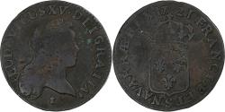 World Coins - France, Louis XV, 1/2 Sol au buste enfantin, 1721, Reims, Copper,