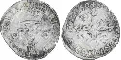 World Coins - France, Henri II, Douzain aux croissants, 1550, Villeneuve-lès-Avignon