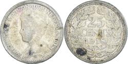 World Coins - Coin, Netherlands, Wilhelmina I, 25 Cents, 1918, Utrecht, , Silver