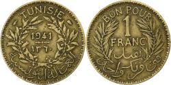World Coins - Tunisia, Anonymous, Franc, 1941, Paris, Aluminum-Bronze,