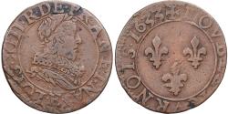 World Coins - France, Louis XIII, Double Tournois, 1633, Tours, Copper, , Gadoury:9a