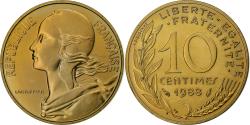 World Coins - France, 10 Centimes, Marianne, 1988, Paris, FDC, Aluminum-Bronze,