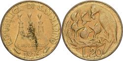 World Coins - San Marino, 20 Lire, 1975, Rome, Aluminum-Bronze, , KM:44