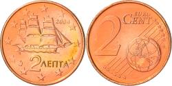 World Coins - Greece, 2 Euro Cent, 2004, Athens, , Copper Plated Steel, KM:182
