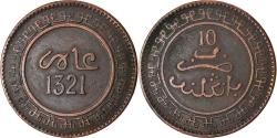 World Coins - Coin, Morocco, 'Abd al-Aziz, 10 Mazunas, 1903, Birmingham, , Bronze