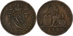 World Coins - Belgium, Leopold II, 2 Centimes, 1909, Brussels, Copper, , KM:35.1