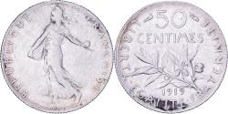 World Coins - France, 50 Centimes, Semeuse, 1919, Paris, Silver, , Gadoury:420