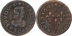 World Coins - Principality of Dombes, Gaston d'Orléans, Double Tournois, 1641, Trévoux