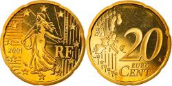 World Coins - Coin, France, 20 Euro Cent, 2001, Paris, Proof, , Brass, KM:1286