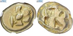 Ancient Coins - Mysia, Stater, ca. 550-450 BC, Kyzikos, Electrum, NGC,