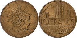World Coins - France, 10 Francs, Mathieu, 1984, MDP, Tranche B, Copper-nickel,