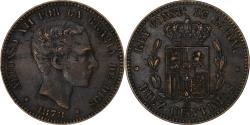 World Coins - Spain, Alfonso XII, 10 Centimos, 1878, Barcelona, Bronze, , KM:675