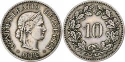 World Coins - Switzerland, 10 Rappen, Libertas, 1882, Bern, Copper-nickel, , KM:27