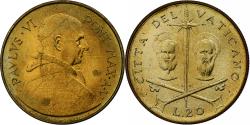 World Coins - Vatican, Paul VI, 20 Lire, 1967 - Anno V, Rome, Aluminum-Bronze, , KM:96