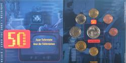 World Coins - Belgium, Set Euros, 2003, Brussels, 50 Ans de télévision,