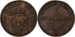 World Coins - Prussia, Wilhelm I, 3 Pfenninge, 1863, Berlin, Copper,
