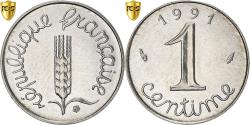 World Coins - France, 1 Centime, Épi, 1991, Paris, Coin Alignment, Stainless Steel, PCGS