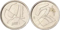 World Coins - Spain, Juan Carlos I, 5 Pesetas, 2000, Madrid, Aluminum-Bronze,